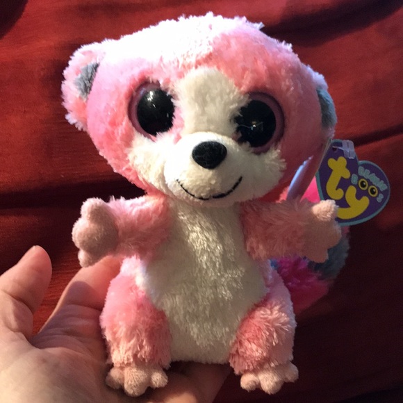 Beanie Boo Bubblegum (Lemur) 6 inch Size and mini Beanie Boo Bubblegum with tags - Picture 2 of 9